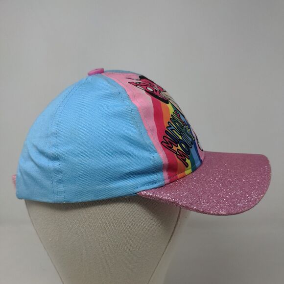 Disney Minnie Mouse Girl's Strapback Hat Blue Pink Adjustable Graphic Logo - Picture 4 of 8